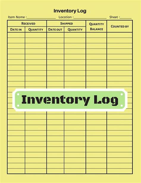 Inventory Sheet