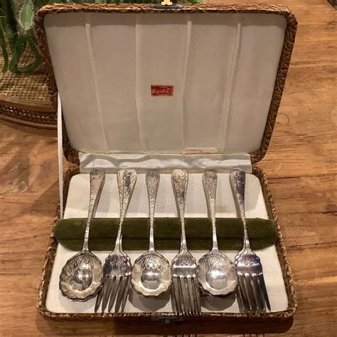 Rodd Epns Silver Plated Dessert Spoons And Forks Jasmine Design S