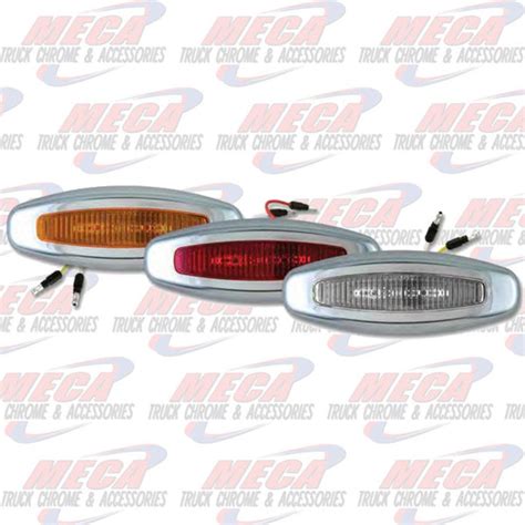 Crew Style Led Lights Amber W 3 Diodes Meca Truck Chrome