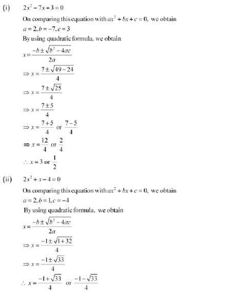 Ncert Solutions Class 10th Maths Chapter 4 Quadratic Equations Pdf Download Maths