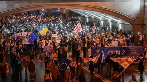 Georgia Thousands Rally In Protest At Foreign Influence Bill Bbc News