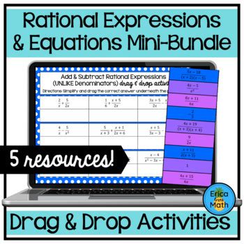 Rational Expressions Equations Digital Activity Drag Drop Mini Bundle