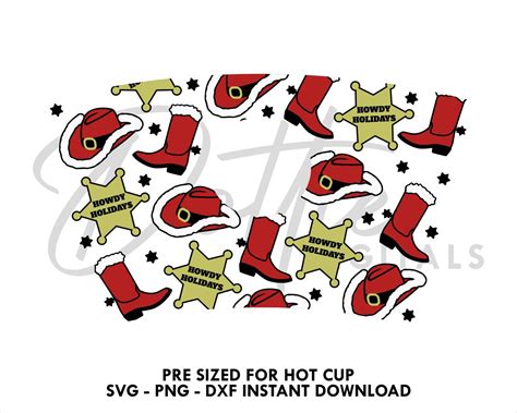 Dottie Digitals Starbucks Hot Cup Svg Festive Cup Svg Png Dxf Christmas Eve Santa Cutting File