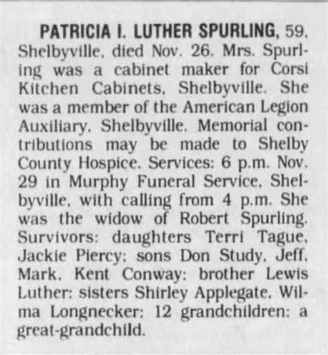 Patricia Imogene Luther Spurling Find A Grave Memorial