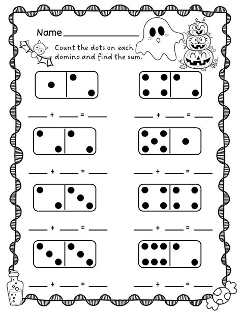 Domino Addition Worksheets Halloween Addition Within Made By