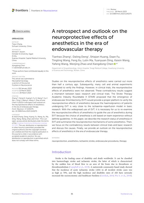 PDF A Retrospect And Outlook On The Neuroprotective Effects Of