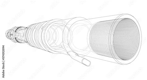 Outline drawing or sketch of cylindrical device Stock Illustration ...