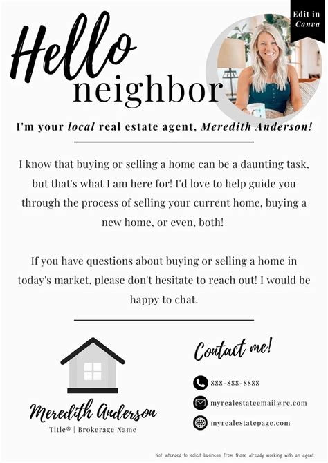 Hello Neighbor Farming Letter For Realtors And Lenders Real Etsy