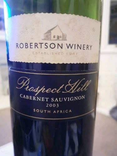 Robertson Winery Vineyard Selection Prospect Hill Limited Release