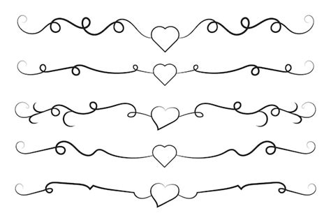 Fancy Divider Line Hearts