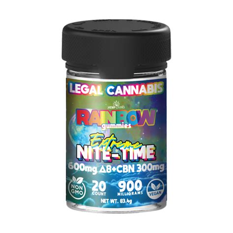 Hemp Living Extreme Nite Time Delta Cbn Gummies Ct Jar