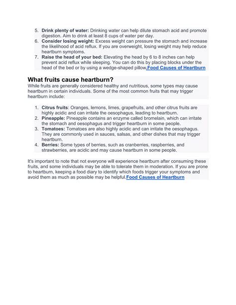 Food Causes of Heartburn | PDF | Digestive Disorders | Diseases and