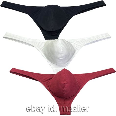 Sexy Mens Cotton Thong Underpants Pouch Enhancing T Back Bikini Underwear Tangas EBay