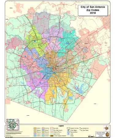 San Antonio Zip Code Map Printable