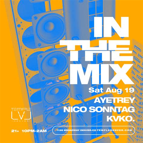 In The Mix Temple Lvl Tickets At Temple Nightclub In Denver By Temple