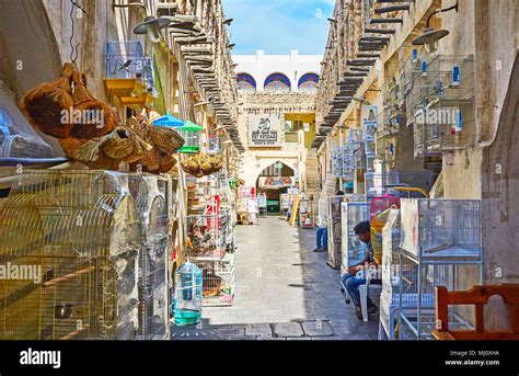 Doha Qatar February 13 2018 The Stores In The Narrow Alley Of Pet