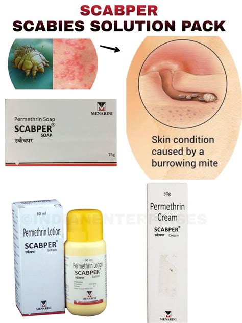 Combo Scabper Anti Scabies Kills Scabies Mites Complete Solution Pack