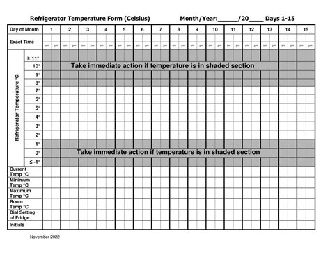 Free Printable Temperature Log Templates Excel Word PDF