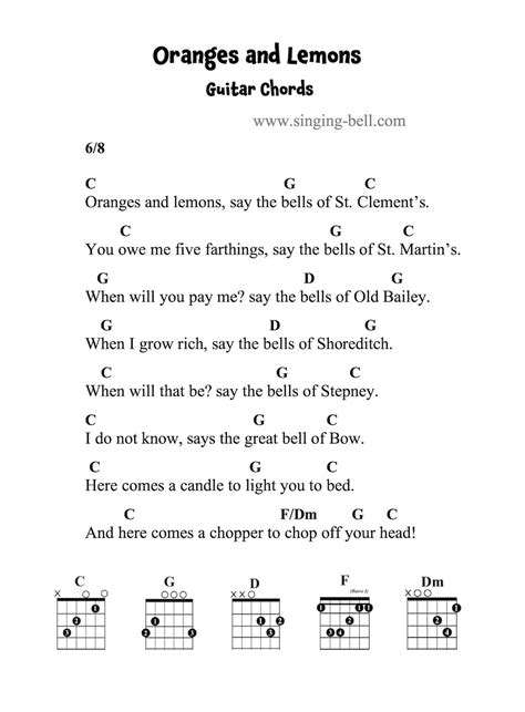 Oranges and Lemons mp3 Karaoke download, Sheet Music PDF