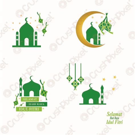 Ketupat Lebaran Idul Fitri Logo Vector Template Stock Vector Crushpixel