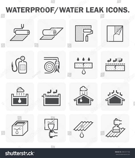 Waterproof Icon Water Leak Icon Roof Stock Vector (Royalty Free