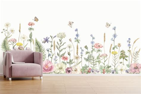 Wild Flowers Wall Decal Removable Wallpapers Wall Stickers Wall