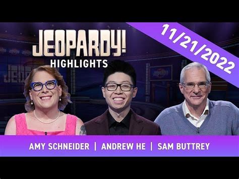 Who Won Jeopardy Tonight November 21 2022 Monday