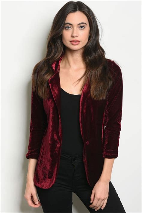 Wine Velvet Jacket Velvet Jacket Jackets Velvet