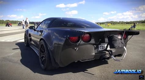 VIDEO 1500 HP Twin Turbo C6 Corvette Clocks 204 MPH At Finland