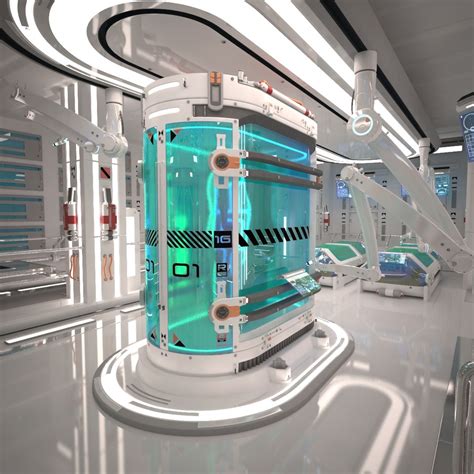 3d Futuristic Laboratory Interior Scene Model