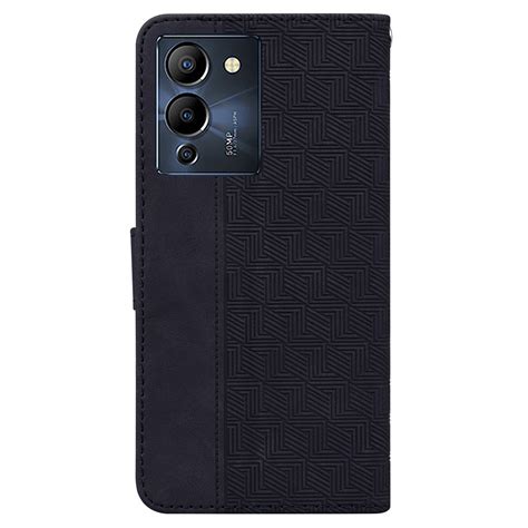 For Infinix Note 12 G96 X670 Geometric Embossed Leather Phone Case Black