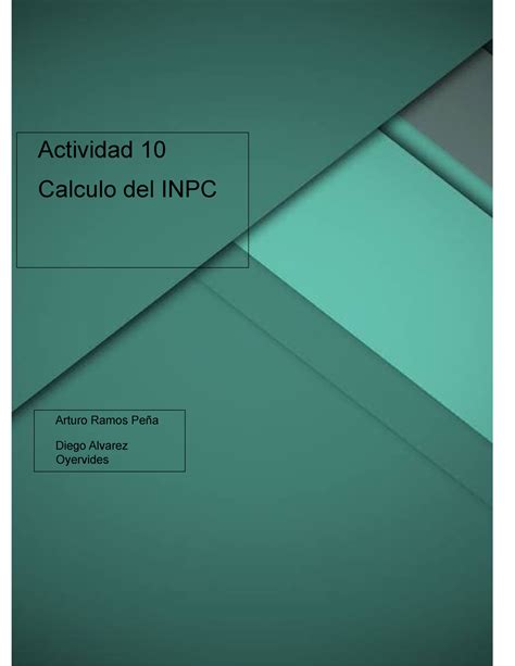 A Arpdao Es Trabajo De Bb Actividad Calculo Del Inpc Arturo