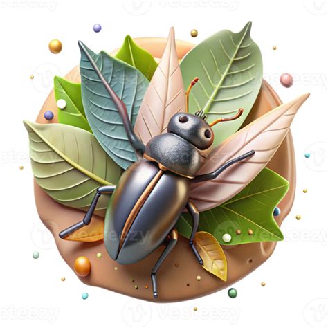 impressive artistic Invasive Beetle Destroying Leaf Detailed Cutout