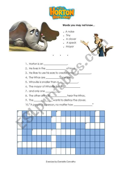 Horton Hears A Who Esl Worksheet By Danyjustdany