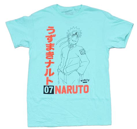 Naruto Shippuden Mens T Shirt Outline Naruto Over Red Name