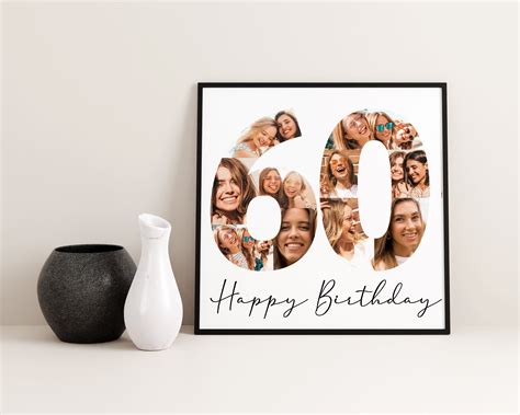 60 Geburtstag Fotocollage Alles Gute Happy Birthday Geschenk Poster