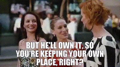 Yarn But He Ll Own It So You Re Keeping Your Own Place Right Sex And The City