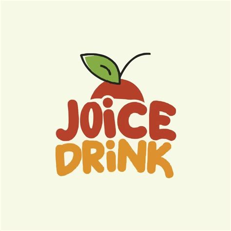 Tipografía de jugo de frutas frescas diseño del logotipo Vector Premium