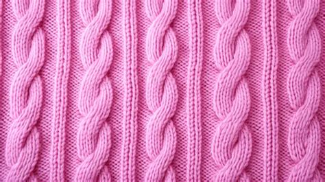 Close Up Of Pink Wool Sweater Texture On A Knitted Jersey Background