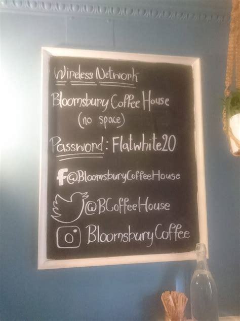 Menu At Bloomsbury Coffee House London