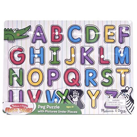 GetUSCart Melissa Doug See Inside Alphabet Wooden Peg Puzzle 26 Pcs