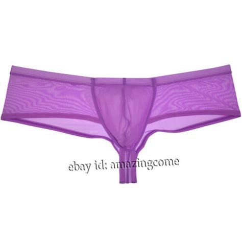 Men S See Through Brazilian Bikini Underwear Contour Pouch Hipster Boxer Thong Ebay