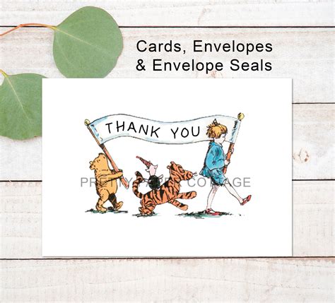 Winnie The Pooh Party Thank You Cards Baby Shower Birthday Note