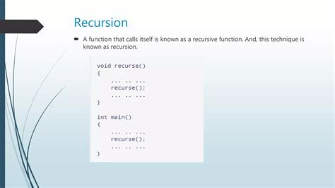 Recursion Recursive Function PPT