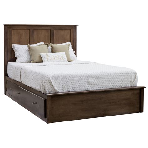 Daniel S Amish Mapleton Queen Pedestal Bed With 60 Drawer On Each Side