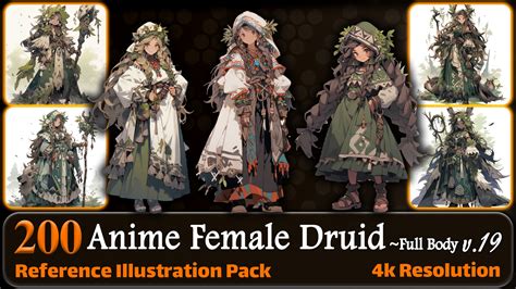 ArtStation - 200 Anime Female Druid (Full Body) Reference Pack | 4K | v ...