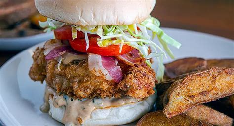 Chicken Schnitzel Burger Recipe With Creamy Pickle Mayo