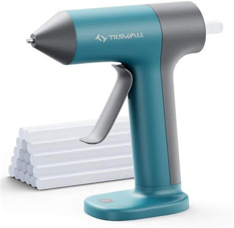 Amazon Tilswall 4V Cordless Hot Glue Gun With Rapid 30s Preheat Auto Shut Off Anti Drip