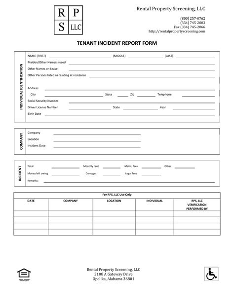 Tenant Incident Report Form ≡ Fill Out Printable Pdf Forms Online