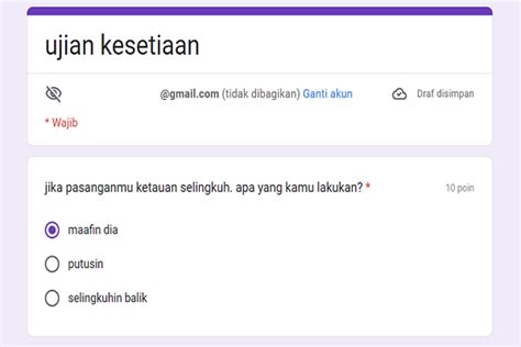 Link Tes Ujian Kesetiaan Gratis Via Docs Google Form Akses Di